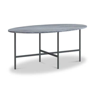 Pimlico Marble Oval Coffee Table with Grey Frame