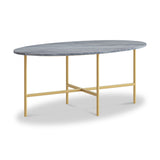 Pimlico-grey-marble-gold-frame-oval-coffee-table  from Roseland Furniture