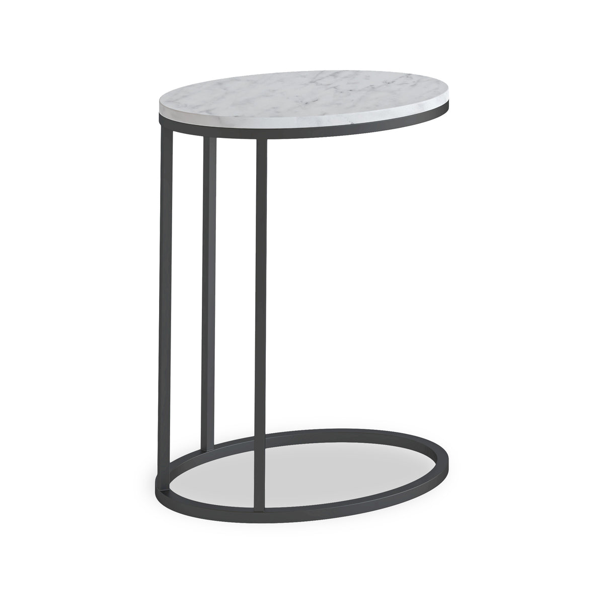 Pimlico-Banswara-Marble-Grey-Oval-C-Side-Table from Roseland Furniture