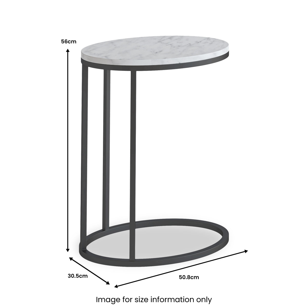 Pimlico-Banswara-Marble-Grey-Oval-C-Side-Table from Roseland Furniture