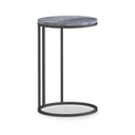 Pimlico-grey-marble-grey-frame-round-c-side-table  from Roseland Furniture