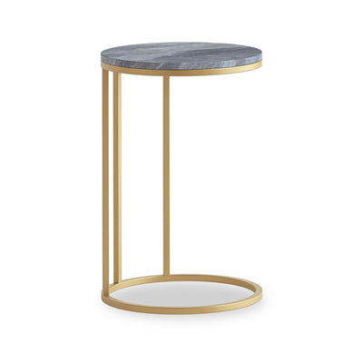 Pimlico Marble Round C Side Table with Gold Frame