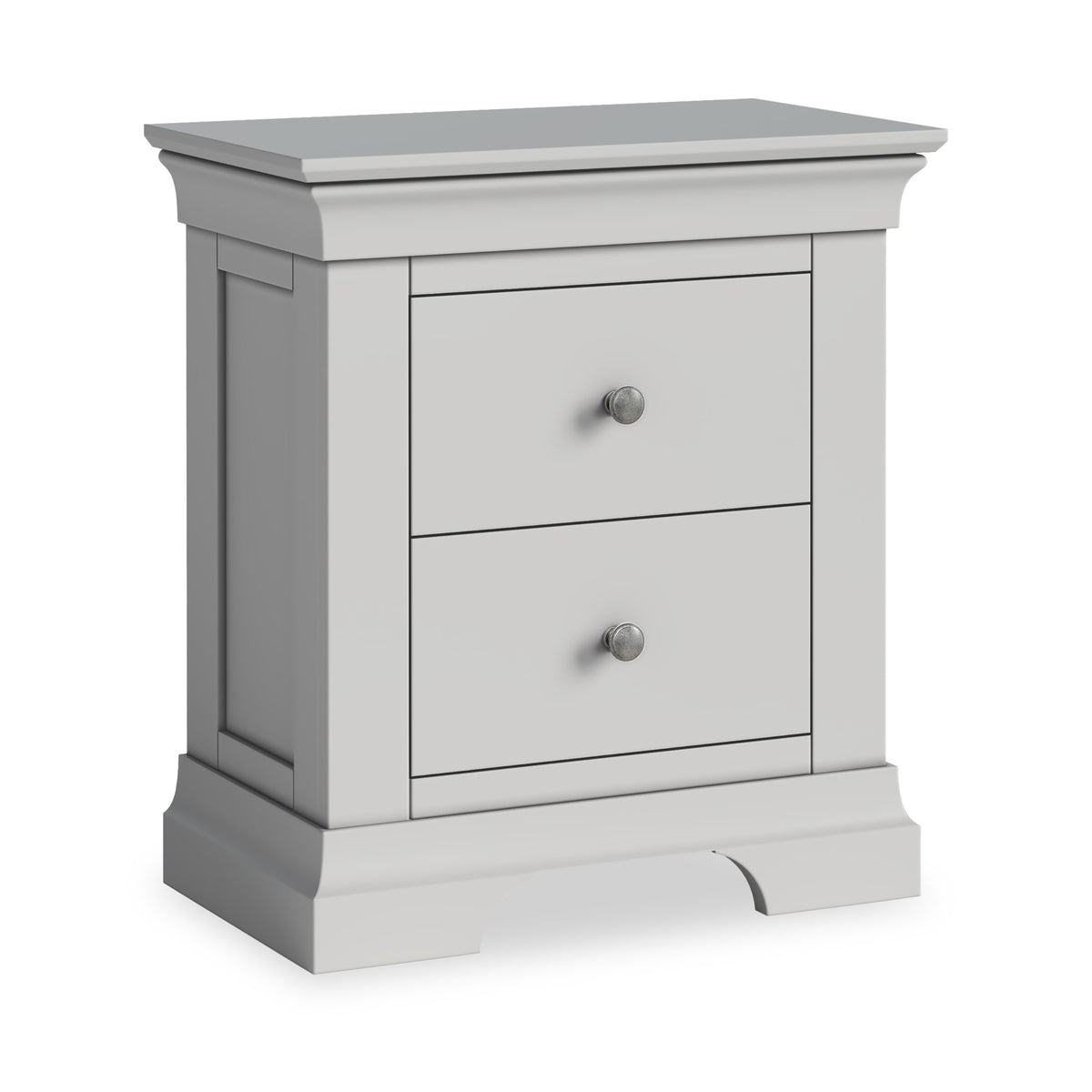 Colette Grey 2 Drawer Bedside Table from Roseland Furniture