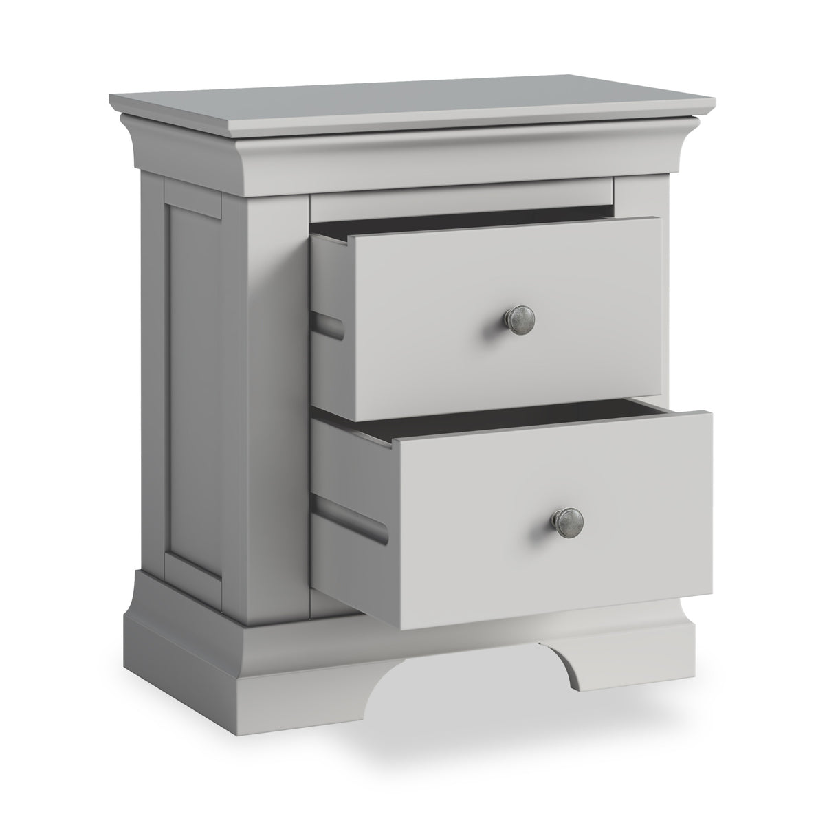 Colette Grey 2 Drawer Bedside Table from Roseland Furniture