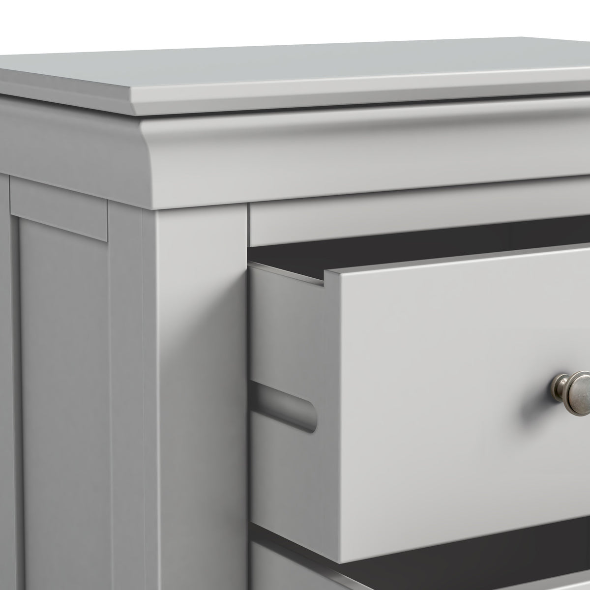 Colette Grey 2 Drawer Bedside Table from Roseland Furniture