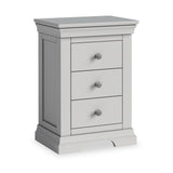 Colette Grey 3 Drawer Bedside Table from Roseland Furniture