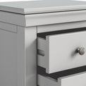 Colette Grey 3 Drawer Bedside Table from Roseland Furniture