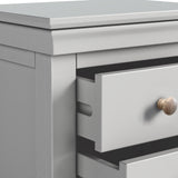 Colette Grey 3 Drawer Bedside Table from Roseland Furniture