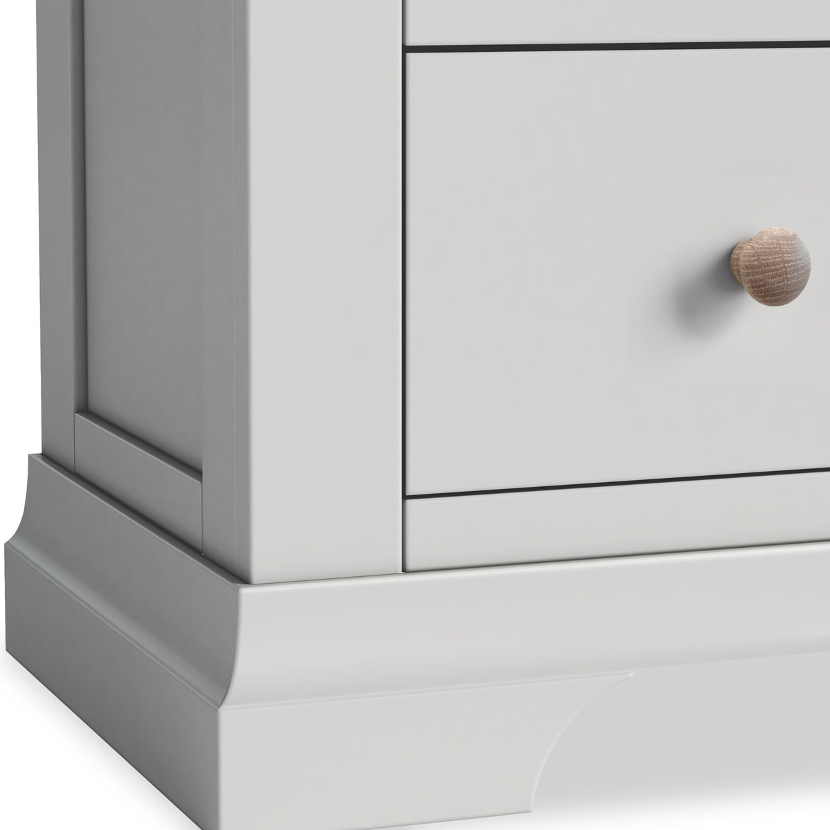 Colette Grey 3 Drawer Bedside Table from Roseland Furniture