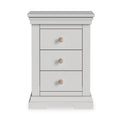 Colette Grey 3 Drawer Bedside Table from Roseland Furniture