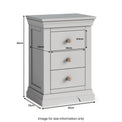 Colette Grey 3 Drawer Bedside Table from Roseland Furniture