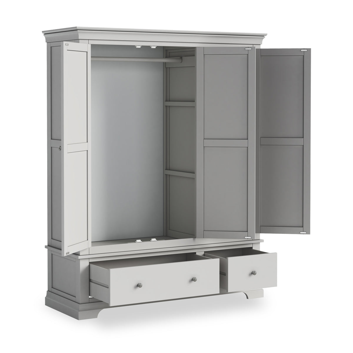 Colette Grey Triple Wardrobe Drawer from Roseland Furniture