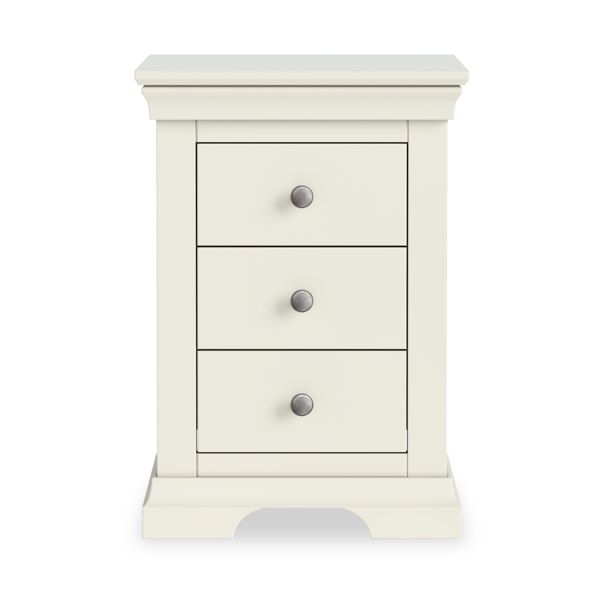 Colette Cream 3 Drawer Bedside Table from Roseland Furniture