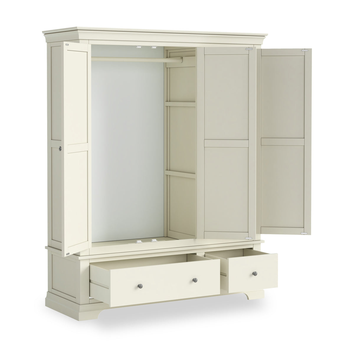 Colette Cream Triple Wardrobe Drawer from Roseland Furniture