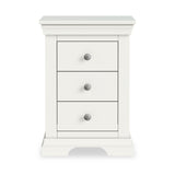 Colette Warm White 3 Drawer Bedside Table from Roseland Furniture