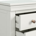 Colette Warm White 3 Drawer Bedside Table from Roseland Furniture