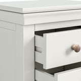 Colette Warm White 3 Drawer Bedside Table from Roseland Furniture