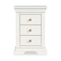 Colette Warm White 3 Drawer Bedside Table from Roseland Furniture