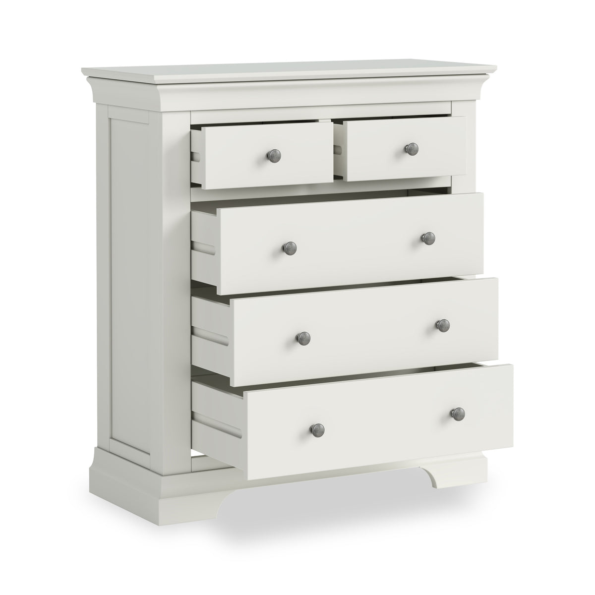 Colette Warm White 2 Over 3 Chest Of Drawers from Roseland Furniture