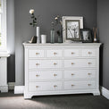 Colette Warm White 4 Over 6 Chest Of Drawers from Roseland Furniture