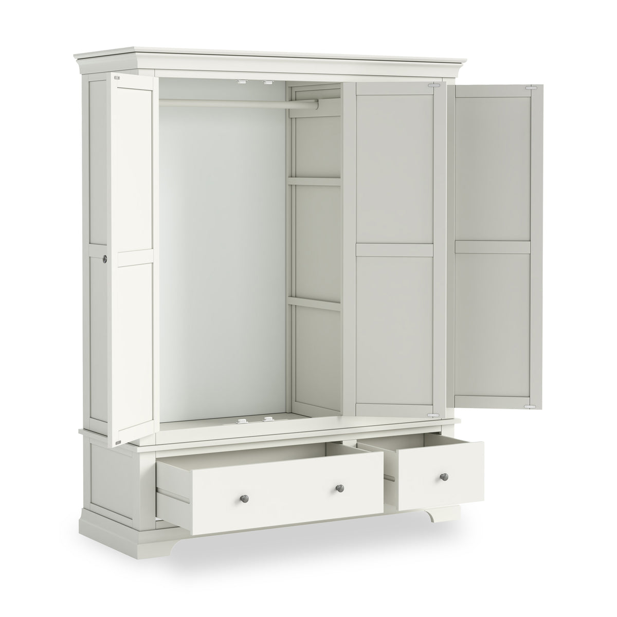 Colette Warm White Triple Wardrobe Drawer from Roseland Furniture