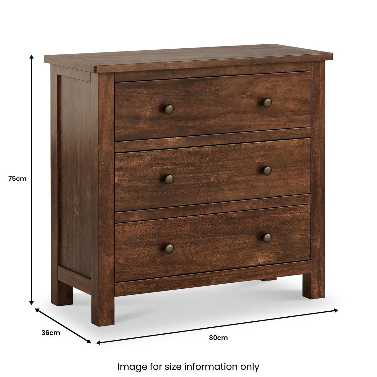 Duchy-Acacia-3-Drawers-Chest dimensions