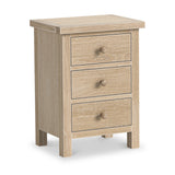 Trelan-Oak-3-Drawer-Bedside-Table-Cabinet from Roseland Furniture