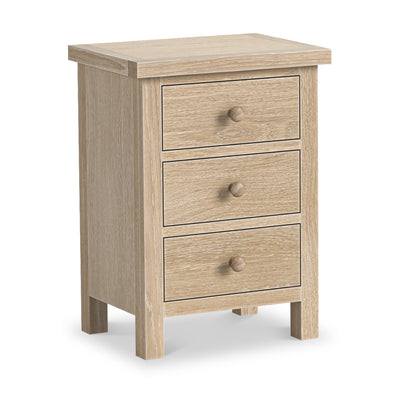 Trelan Oak 3 Drawer Bedside Table