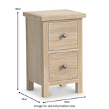 Trelan-Oak-2-Drawer-Slim-Bedside-Table-Cabinet from Roseland Furniture