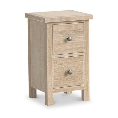 Trelan Oak 2 Drawer Slim Bedside Table