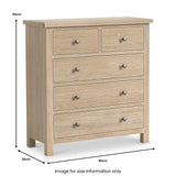 Trelan-Oak-2-Over-3-Drawer-Chest-of-Drawers from Roseland Furniture