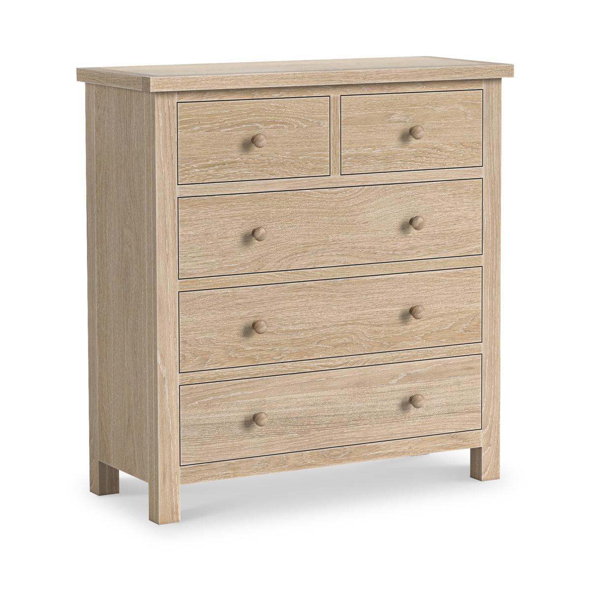 Trelan-Oak-2-Over-3-Drawer-Chest-of-Drawers from Roseland Furniture