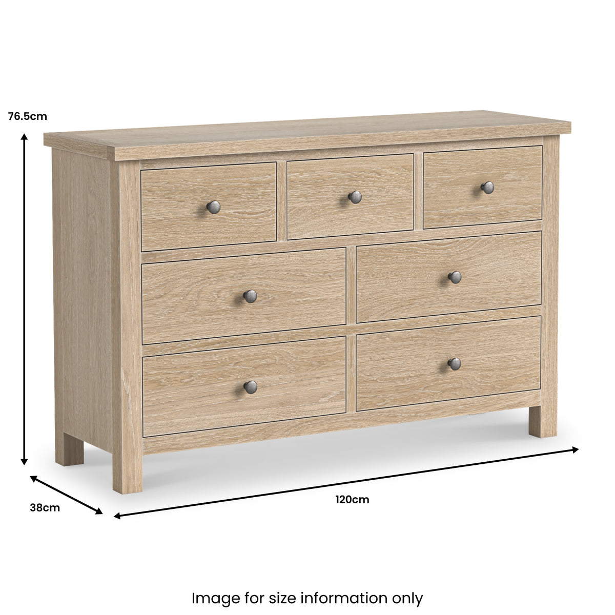 Trelan-Oak-3-Over-4-Drawer-Chest-of-Drawers from Roseland Furniture