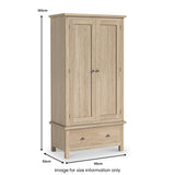 Trelan Oak Double Wardrobe dimensions