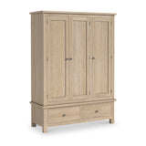 Trelan-Oak-2-Drawer-Triple-Wardrobefrom Roseland Furniture