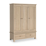 Trelan-Oak-2-Drawer-Triple-Wardrobefrom Roseland Furniture