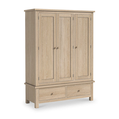 Trelan Oak 2 Drawer Triple Wardrobe