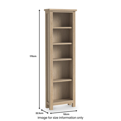 Trelan Oak Slim Bookcase