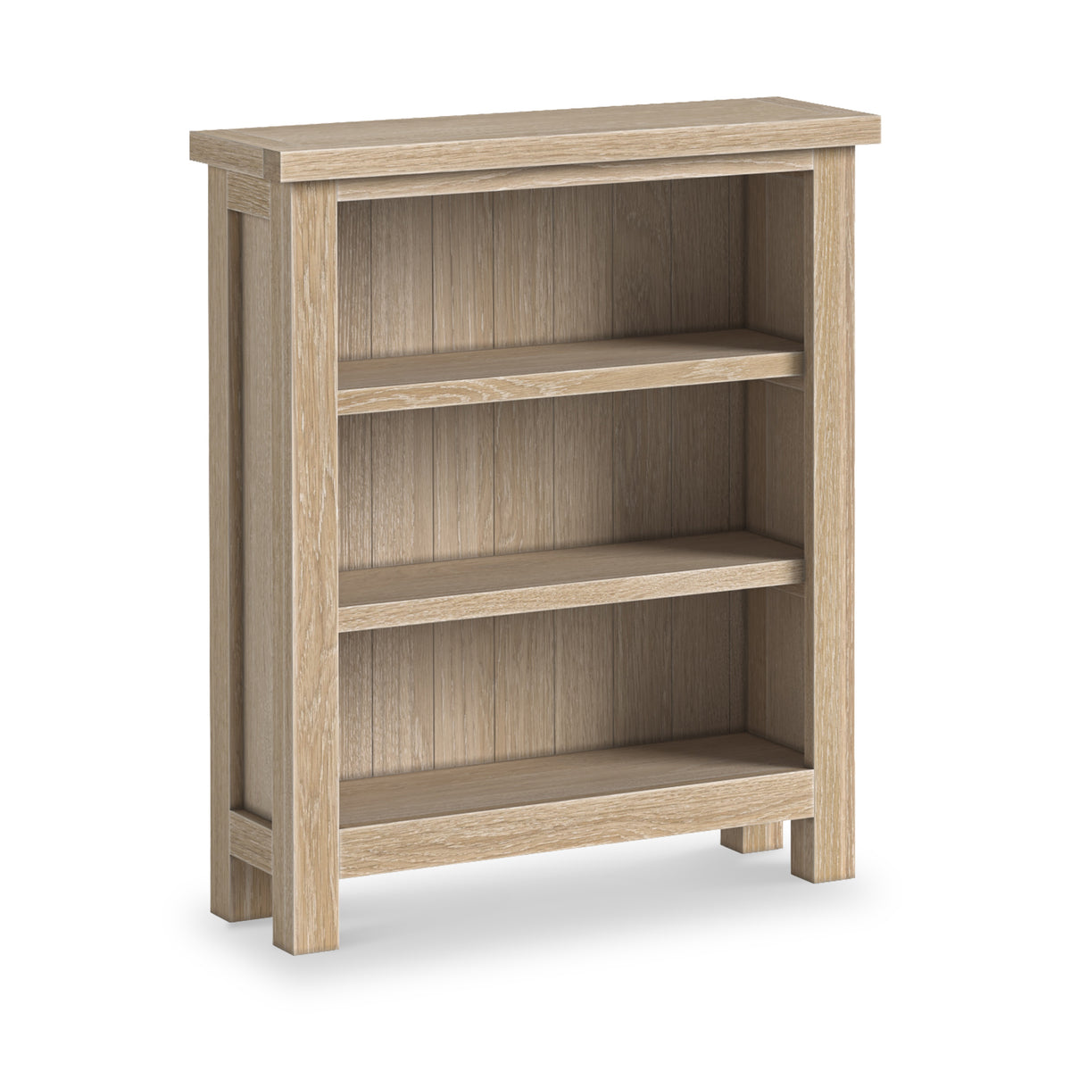 Trelan-Oak-Low-Bookcase from Roseland Furniture