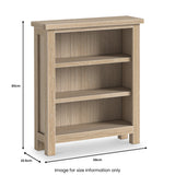 Trelan-Oak-Low-Bookcase from Roseland Furniture