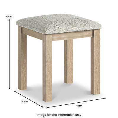 Trelan Oak Boucle Dressing Table Stool