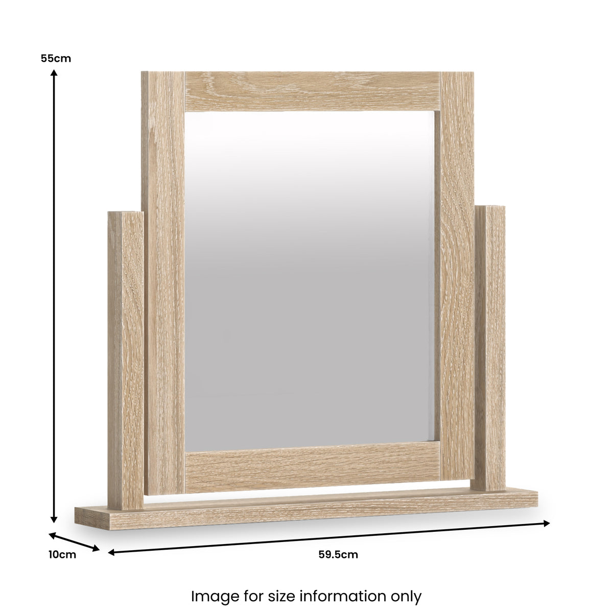 Trelan-Oak-Vanity-Mirror from Roseland Furniture