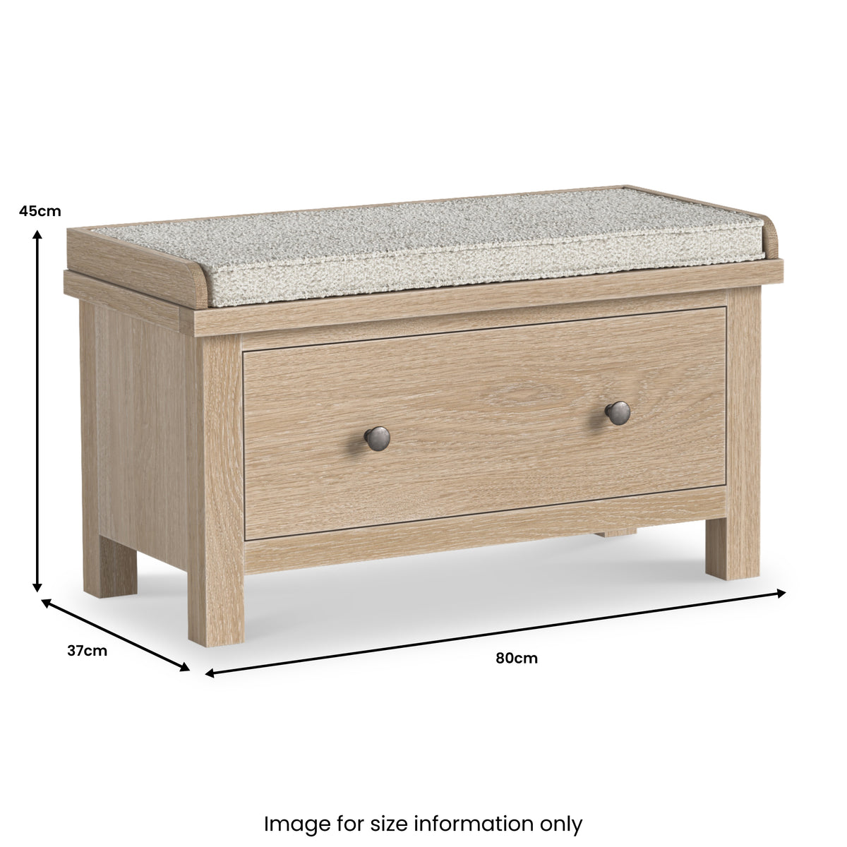 Trelan-Oak-Storage-Bench-w-Drawer from Roseland Furniture