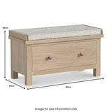 Trelan-Oak-Storage-Bench-w-Drawer from Roseland Furniture