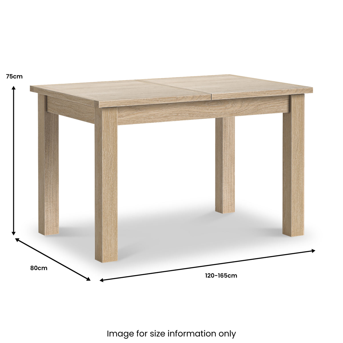 Trelan-oak-120cm-165cm-ext-dining-table from Roseland Furniture