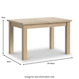 Trelan-oak-120cm-165cm-ext-dining-table from Roseland Furniture