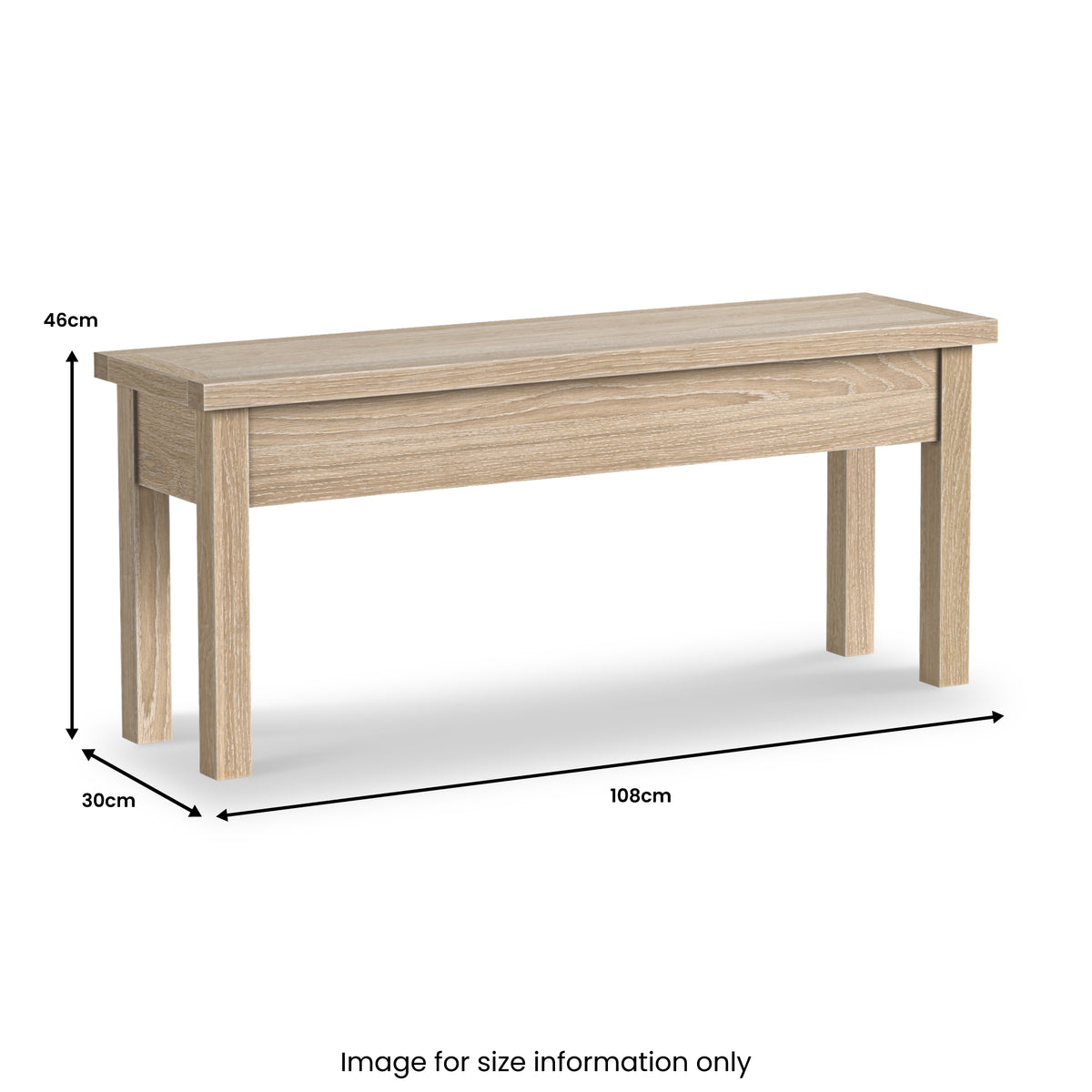 Trelan-oak-shallow-storage-bench from Roseland Furniture