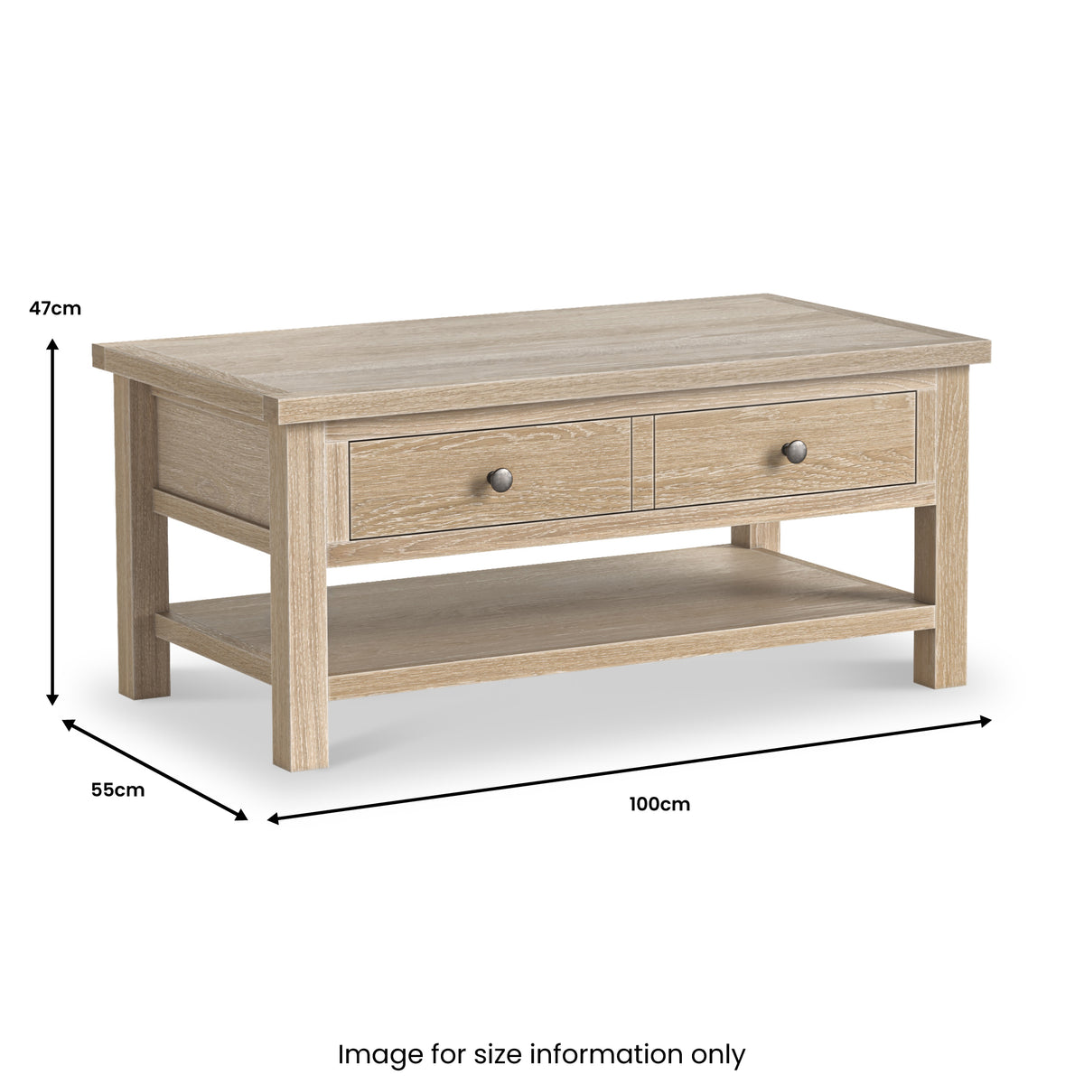 Trelan-Oak-Coffee-Table-w-Shelf from Roseland Furniture