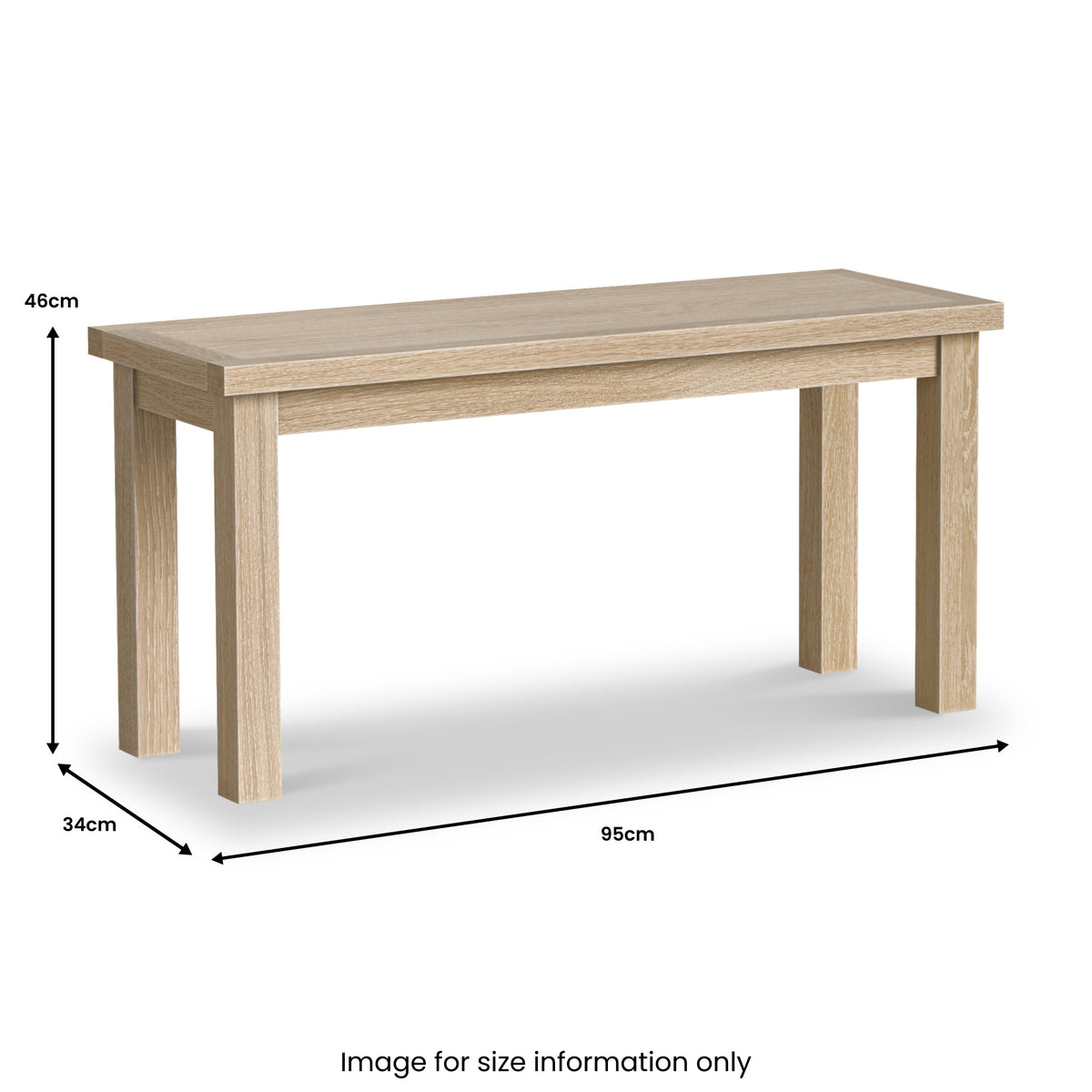 Trelan-Oak-95cm-Dining-Bench from Roseland Furniture