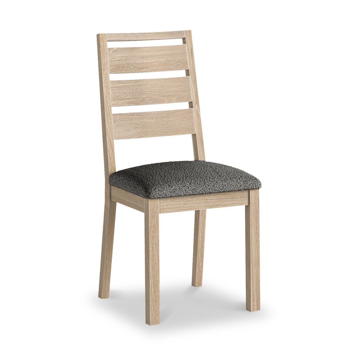 Trelan-Oak-Boucle-Slatted-Dining-Chair-Charcoal from Roseland Furniture